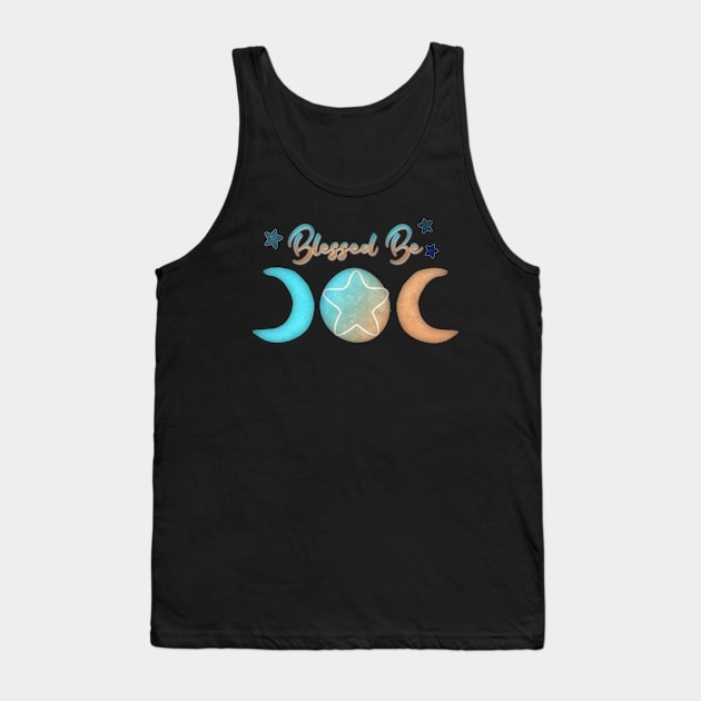 Blessed Be Triplemoon Abstract Ocean Sand Edition Design Tank Top by Ravens Nest Egg